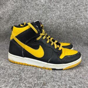 ✅Mens 10 Nike Dunk CMFT Black/Yellow Sneakers High Top Basketball Shoes ✅SIZING